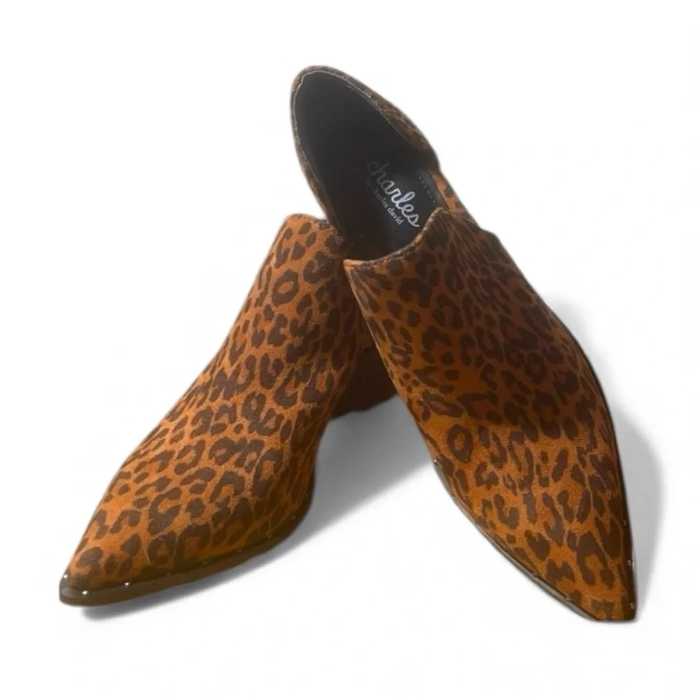Charles David‎ Parson Camel Leo Leopard Silky Microsuede Size 6.5 New MSRP $160